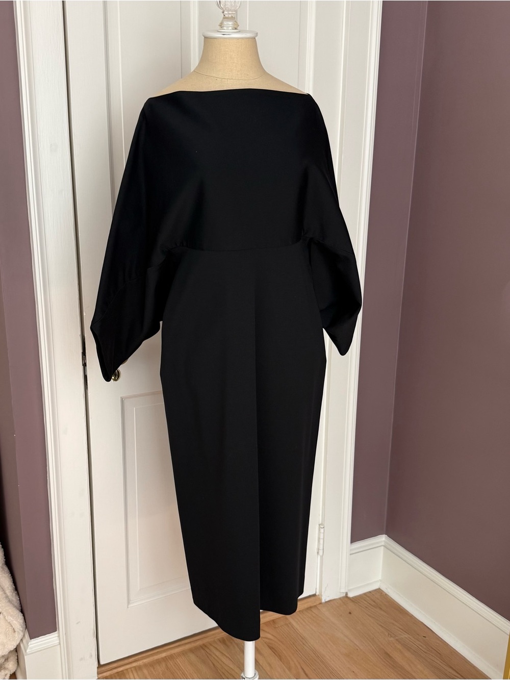 Jil Sander Womens Midi Dress with Kimono Sleeves